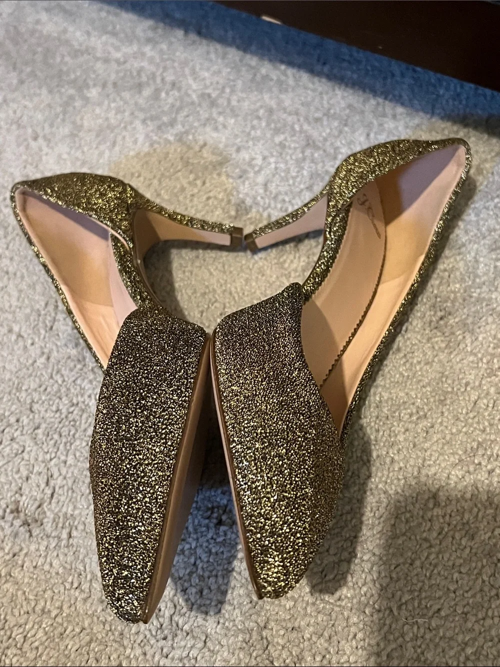 J Crew Collette Metallic Gold  Pumps Heels Size 8 1/2 NWOB